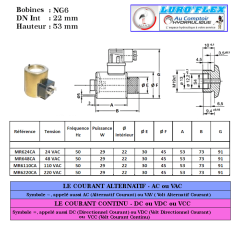 Trale Bobina NG 06 - 110 VAC - Ø interior 22 - 29 W - Altura 53 - 3