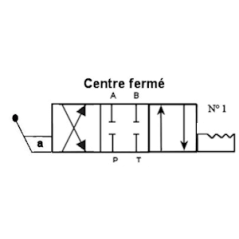 Distribuidor de palanca con retención - NG 6 - 4-3 - CENTRO CERRADO - N1