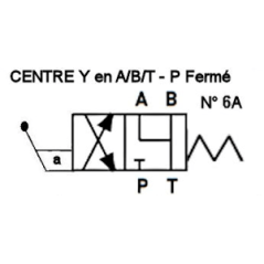 Distributore NG6 con leva - Y in ABT - Chiuso in P - N6A