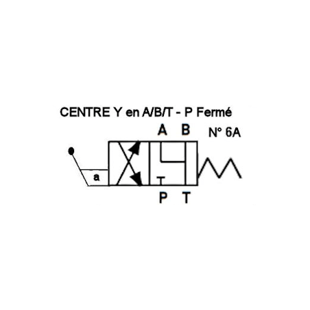 Distributore NG6 con leva - Y in ABT - Chiuso in P - N6A