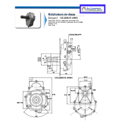 Multiplicador/bomba GR2 - R 1:3.5 - Bomba 12 cc - 22 L/MN - Eje macho 3/8 6 dientes.