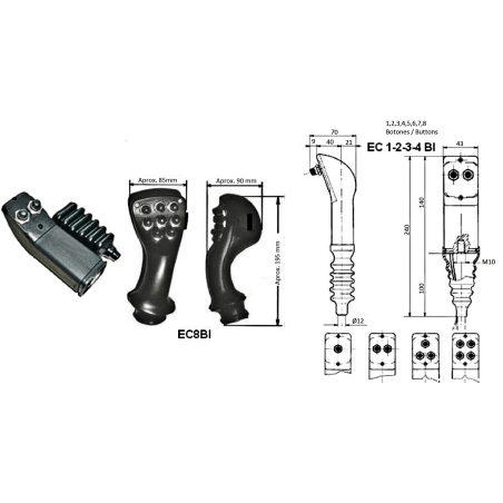 Cobra-Griffe: 2 Knöpfe