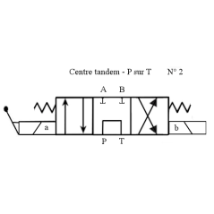 Electroválvula NG6 12 VDC con palanca central en tándem - P en T