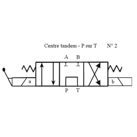 Electroválvula NG6 24 VDC con palanca central en tándem - P en T