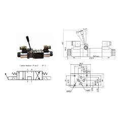 Magnetventil 24 VDC NG6 mit Hebel Tandemzentrum - P auf T Trale - 3