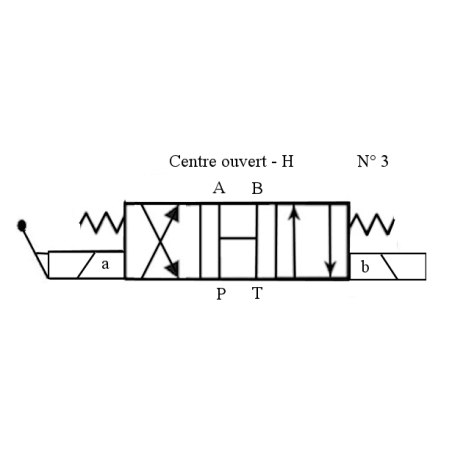 NG6 Electroválvula 12 VDC con palanca central abierta H