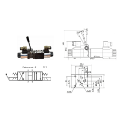 Magnetventil 12 VCC NG6 mit Hebel offene Mitte H Trale - 3