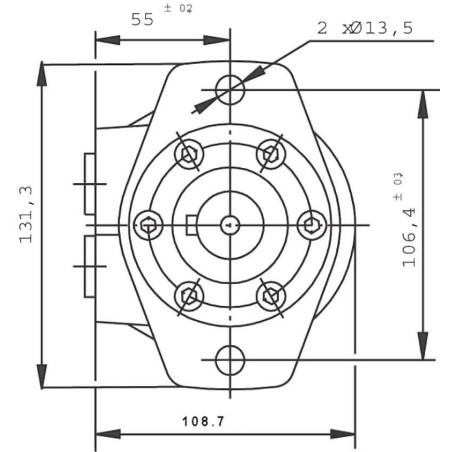 Moteur Arbre cannelé SAE 6B cyl - OMR 160 - 1/2 BSP - drain 1/4