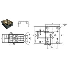 Base for 1 electro NG6 - EMBASE NG6 - LATERAL OUTPUTS A-B-P-T 3/8