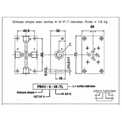 Sub-base for 1 electro NG6 - EMBASE NG6 - SORTIE LATERALES A-B-P-T 3/8 PBKV638TL 65.41 € VAT included