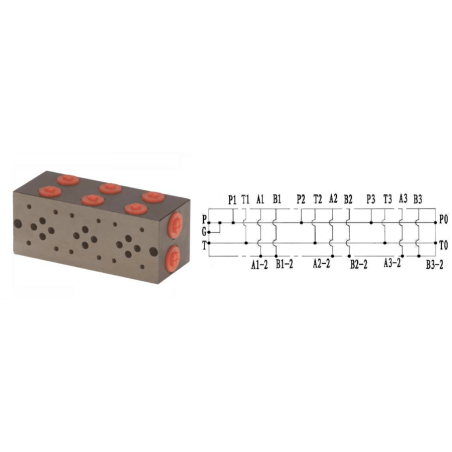 Base para 2 electro NG6 - 3/8 - Paralelo - Sin limitador