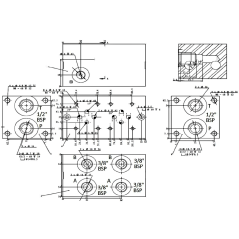 Subbase for 5 electro NG6 - 3/8 - Parallel - Without limiter PF5PLH 209.80