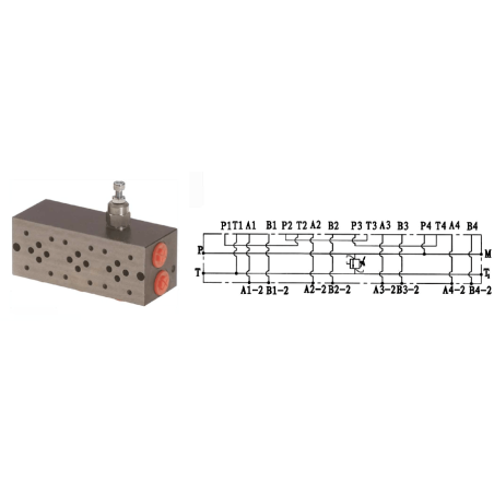 Subbase for 4 electro NG6 - 3/8 - Series and Tandem - With limiter