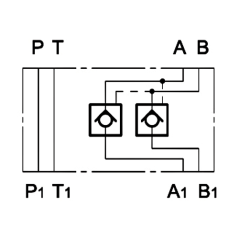 Válvula antirretorno pilotada en A y B sobre base Cetop 3