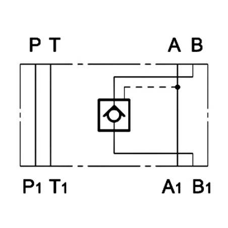 B-controlled non-return valve on Cetop 3 subbase