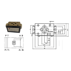 B-piloted non-return valve on Cetop 3 subbase Trale - 3