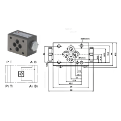 A-type pilot operated non-return valve on Cetop 3 subbase Trale - 3