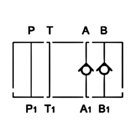 Valvola di non ritorno su A e B su sottobase Cetop 3