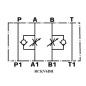 Etrangleur/limiteur de débit en entrée A et B hydraulique sur embase Cetop 3 - NG6