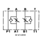 Etrangleur/limiteur de débit en sortie A1 et B1 hydraulique sur embase Cetop 3 - NG6