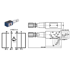 Pressure relief valve in A - on Cetop 3 subbase - 0/315 bar Trale - 3