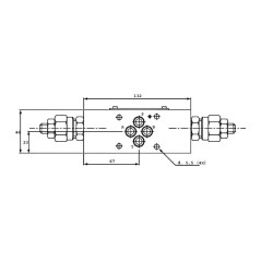 P pressure relief valve - on Cetop 3 subbase - 0/100bar Trale - 4