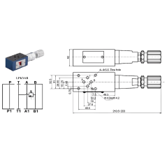 Pressure relief valve in B - on Cetop 3 subbase - 0/315 bar Trale - 3