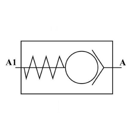 Clapet anti retour - F.F - 1/4 FBSP - 12 L/mn - 350 B - Taré à 0.5 B