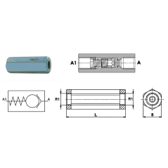 Trale CAR - F.F - 1/4 FBSP - 12 L/mn - 350 B - Ajustar a 0,5 B - 3