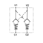 Bloc anti retour double piloté 3/8 BSP -R1:7 - 25 L/MN - 250 B - L 127