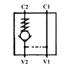 Válvula de retención simple pilotada BLOC - DN 3/8 BSP - R 1:7 - 30 L/MN - 250 B