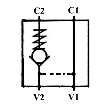 Válvula de retención simple pilotada BLOC - DN 3/8 BSP - R 1:7 - 30 L/MN - 250 B