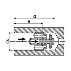 Insert 1/4 FBSP parachute valve Trale - 3