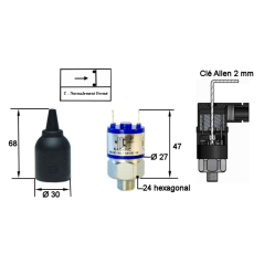 Pressure switches - N.Clos - 300 B Max - Range: 1 to 12 bar