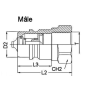 Coupleur hydraulique - male 1/2 BSP - ISO A - Débit 45 à 90 L/mn -  PS 250 Bar