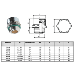 Steel breather cap - with 40µ filter - 3/8 BSP