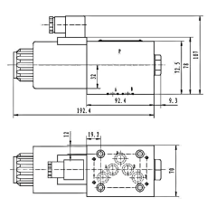 Trale elettrovalvola monostabile - 4/2 - NG 10 - 12 V - Centro P verso A e B verso T - N51A - 5