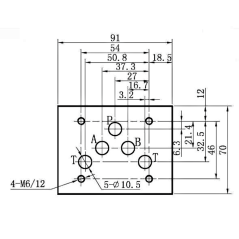 12 VDC monostabiler Elektroverteiler - NG10 - 3/2 - P zu A - B und T Geschlossen - N 41A. Trale - 5