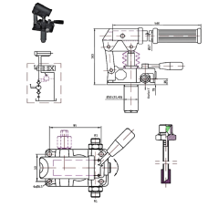 Bomba manual - 3/8 MACHO - D.E - 160 B - 45 cc/REV - Con palanca