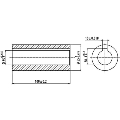 Profilierte Buchse Ø 35 x 55 - Keil 10 - Länge 100mm.