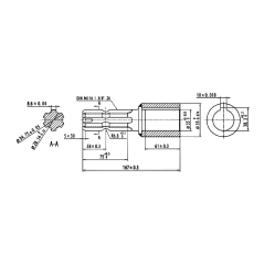 Getriebe Ø 35 x 55 - Passfeder 10 - PDF-Welle Z6 - 1"3/8