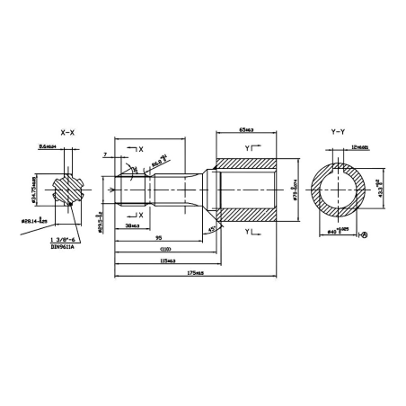 Untersetzungsgetriebe Ø 40 x 70 - Passfeder 12 - PDF-Welle Z6 - 1"3/8