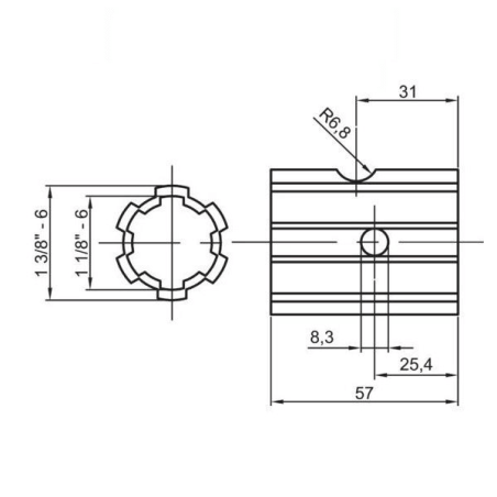 Reductor M-F PDF Z6 - F 1"1/8 - M 1"3/8