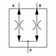 Divisor de caudal de aluminio - 50-50 - 40 a 90L/mn - 1/2 BSP- 210 Bar.