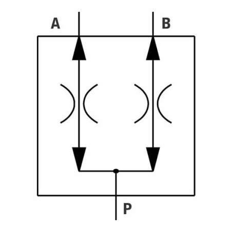 Divisor de caudal de aluminio - 50-50 - 40 a 90L/mn - 1/2 BSP- 210 Bar.