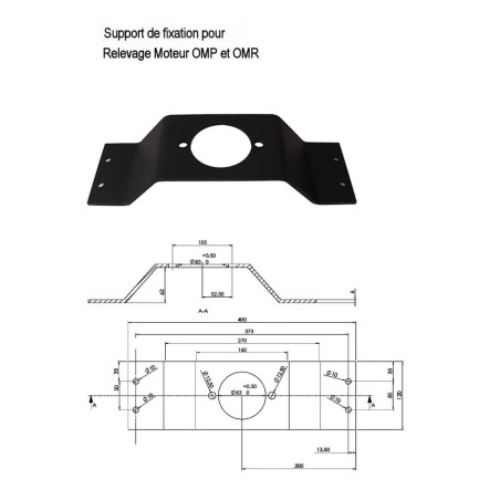 2-hole mounting bracket for OMP and OMR engine lifts