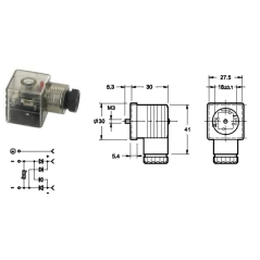 Transparenter LED-Gleichrichterstecker - 24/50 V CONLEDREC24 12,72 €