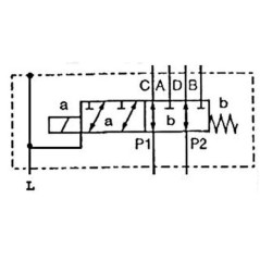 Selettore idraulico - 1 elemento 6 VIE - 1/2 BSP - 80 L/MN - 250 B - 12 VDC - Con scarico