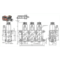 Sélecteur hydraulique - 1 élément 6 VOIES - 3/8 BSP - 50 L/MN - 250 B - 12 VDC - Avec Drain