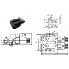 Trale CETOP SELECTOR DE 3 -8 VÍAS - 3/8 BSP-50 L/MN- 210 B - 12 VDC - 3